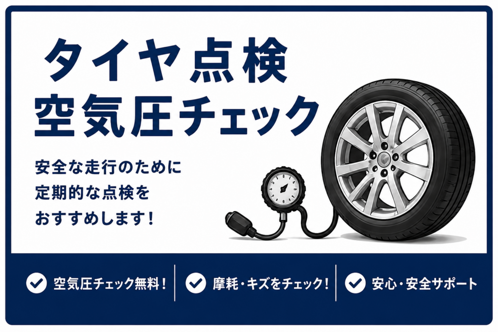 タイヤ点検空気圧チェック